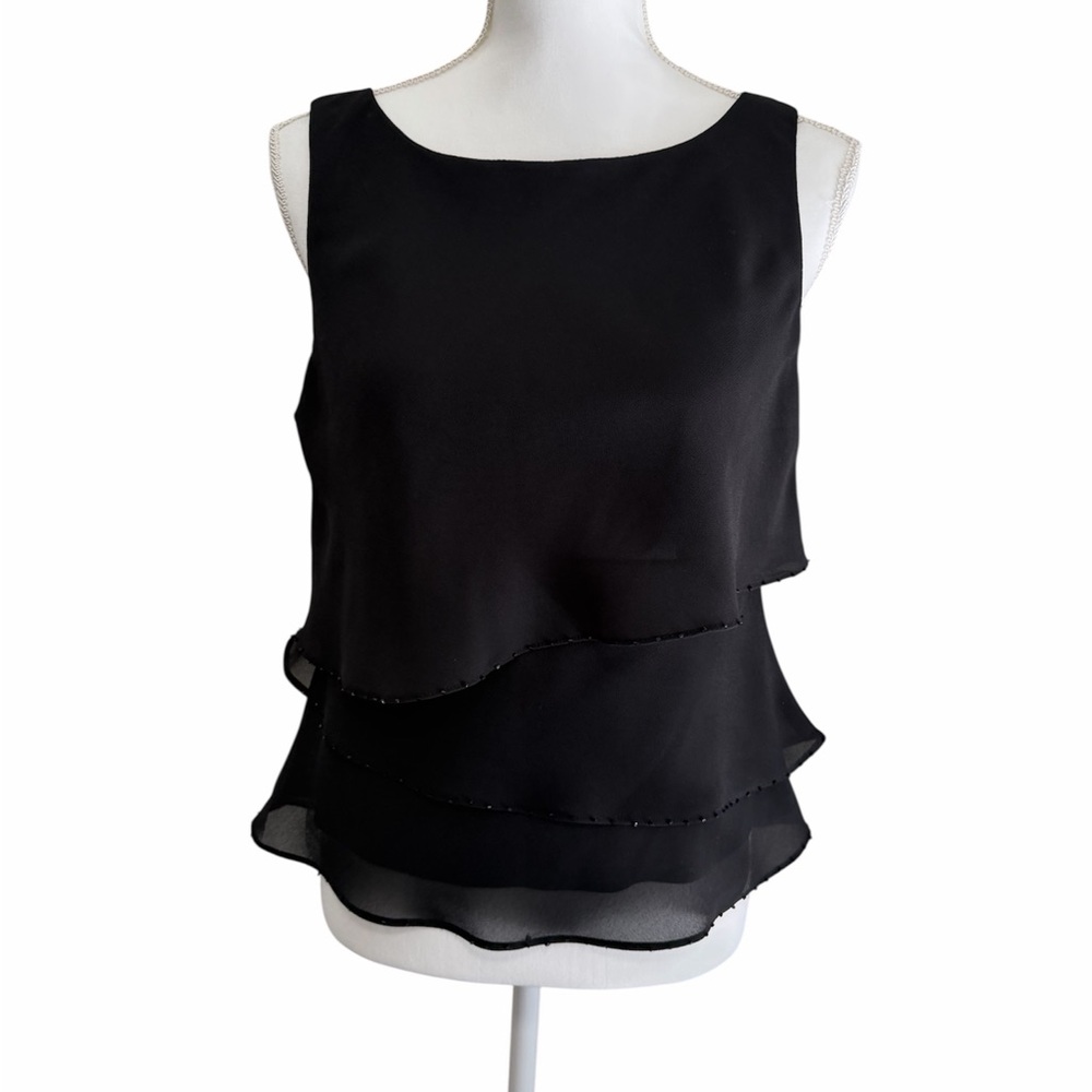 Sag Harbor Black Layered Blouse
